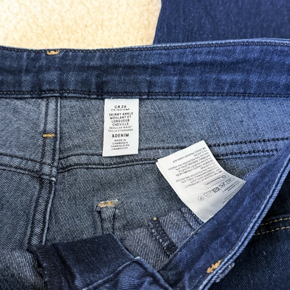 H&M &Denim Dark Wash Straight Skinny-Ankle Jeans - Picture 3 of 6